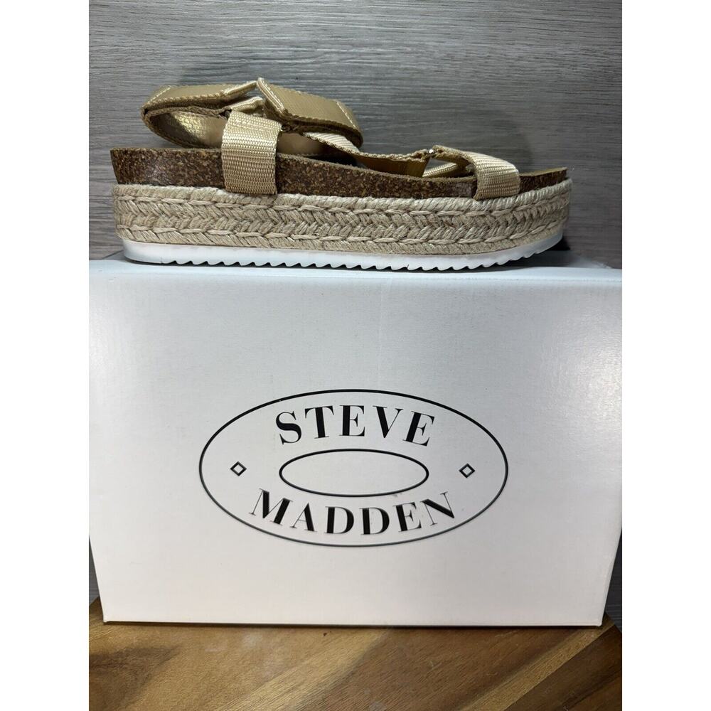 Steve Madden Tan Strappy Platform Sandals Size 8